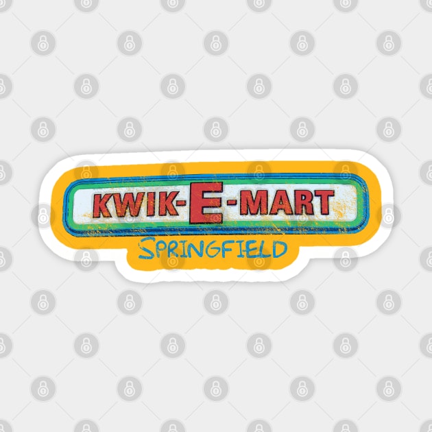 Kwik E Mart, distressed Sticker by hauntedjack